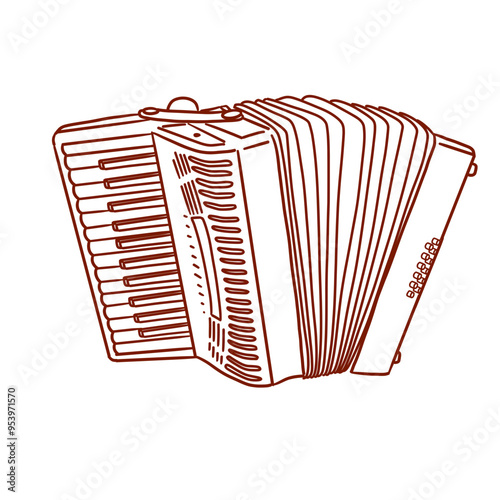 accordion isolated on white