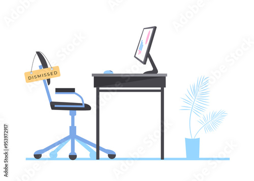 Quitting job worker, businessman leaving office resign job dismiss work person unemployment layoff people lost employment. Concept of economic crisis, economic downturn, jobless Landing, web banner
