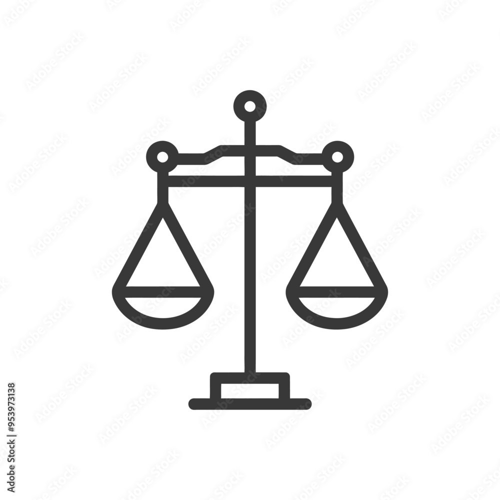 Black and white line art illustration of a scale Black and white line art illustration of a scale