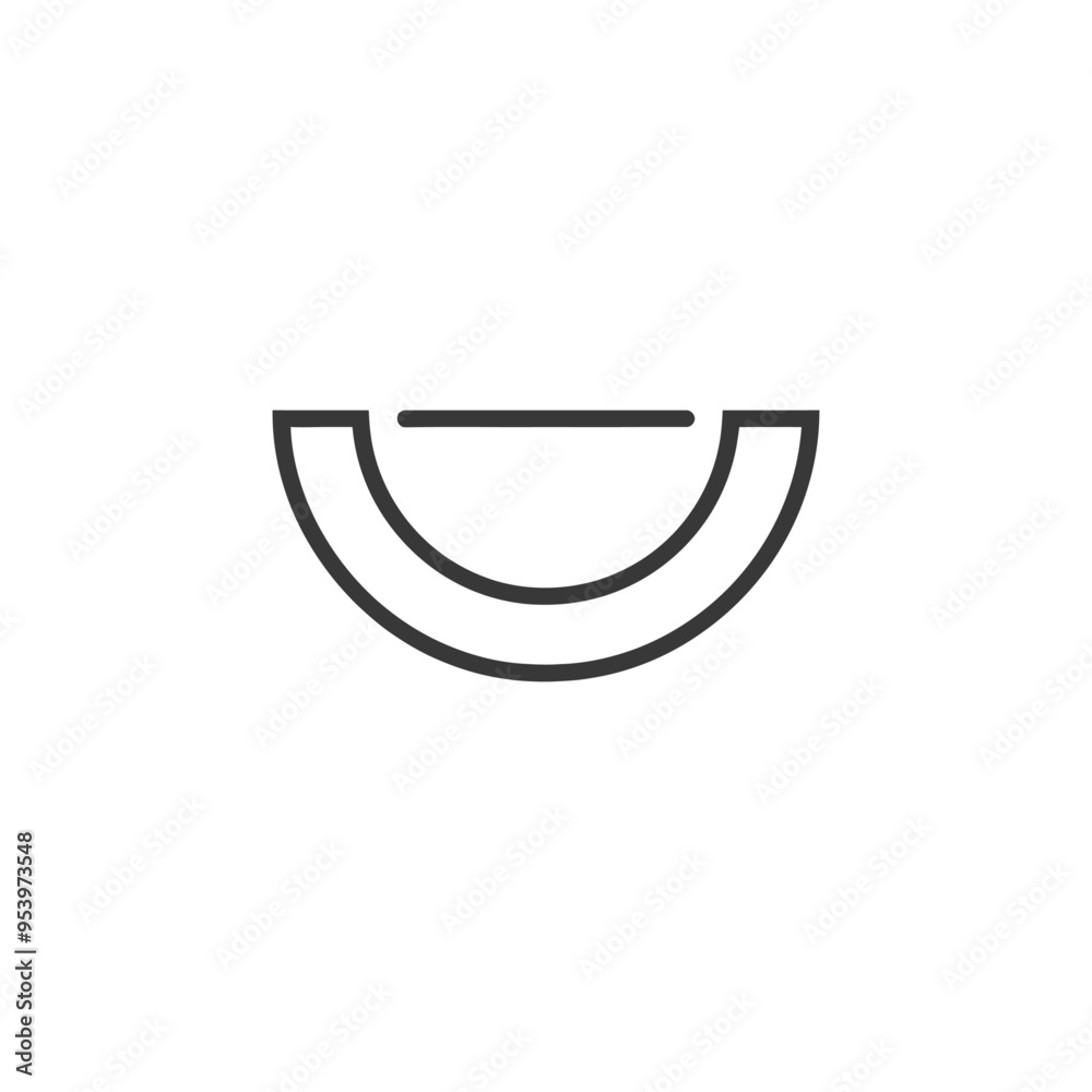 Black and White Line Art of a Watermelon Slice Black and White Line Art of a Watermelon Slice