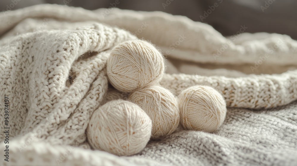 Wooly knit yarn balls composition background Wooly knit yarn balls composition background