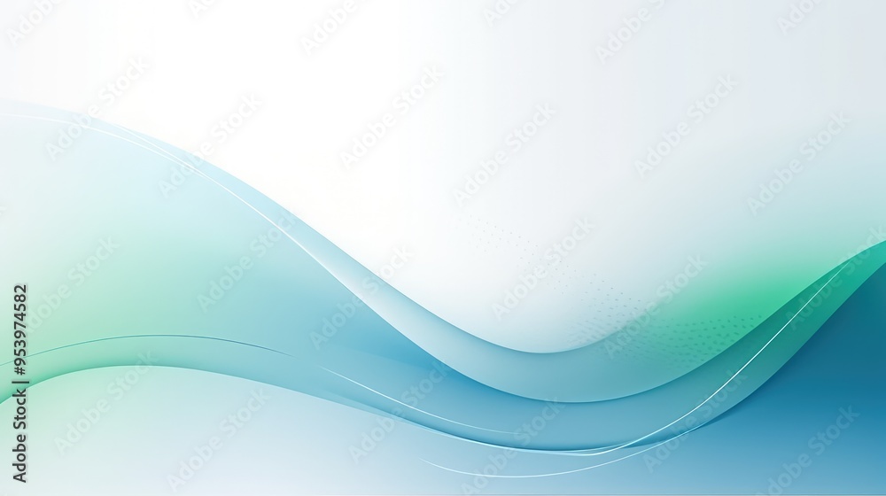 Obraz premium A serene abstract background featuring smooth waves in shades of blue and green, ideal for presentations or digital designs.