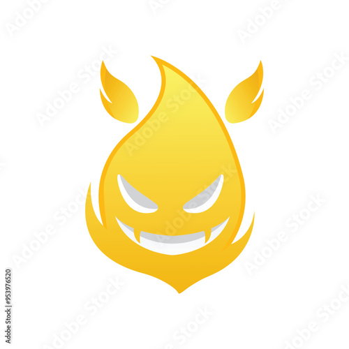 bad fire mascot esport logo design. Devil Fire and Devil Flame Logo.