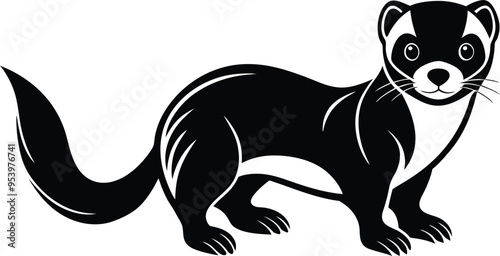 ferret silhouette vector illustration