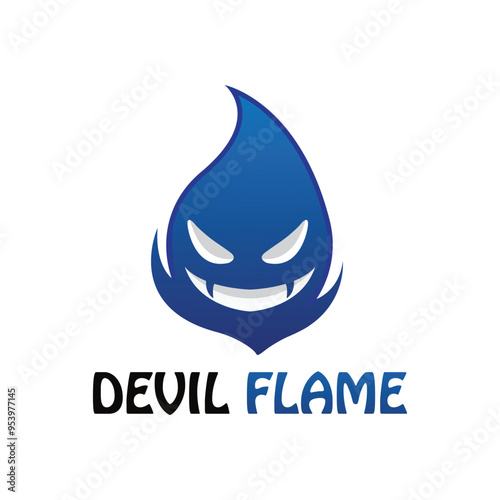 bad fire mascot esport logo design. Devil Fire and Devil Flame Logo.