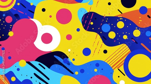 A vibrant abstract design featuring colorful shapes and patterns, ideal for backgrounds or creative projects.