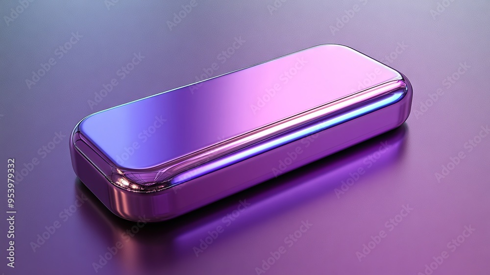 Sleek purple metallic storage box with glossy finish Sleek purple metallic storage box with glossy finish