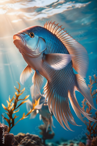 Crisp and Vibrant AI-Generated Fish Image, Upscaled to Highlight Stunning Colors and Patterns