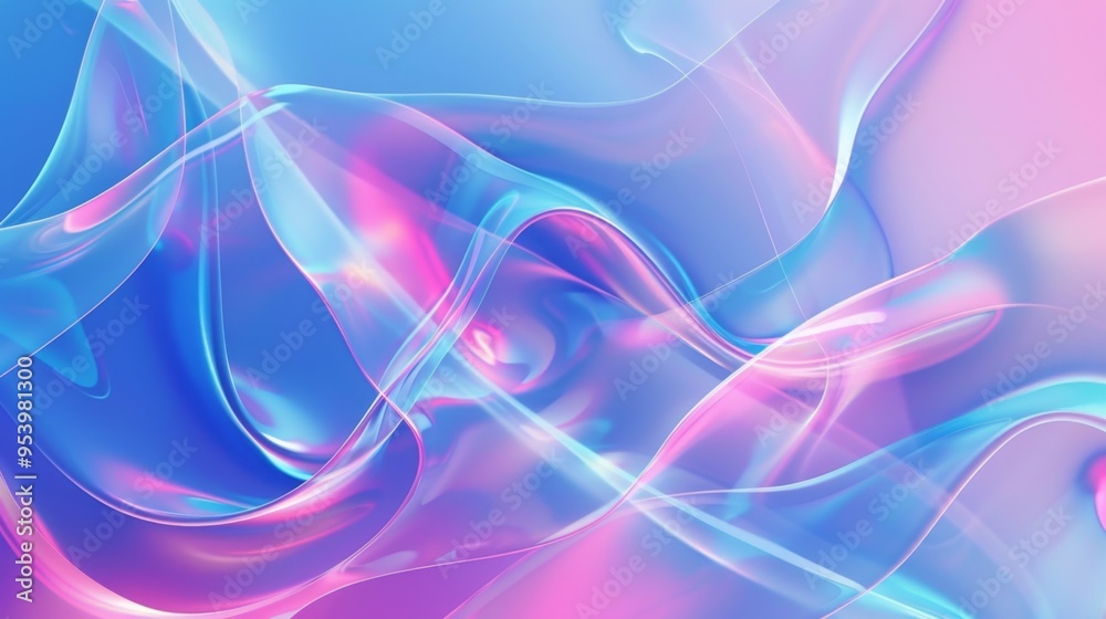 Abstract pink and blue waves on gradient background. Digital art for design Abstract pink and blue waves on gradient background. Digital art for design