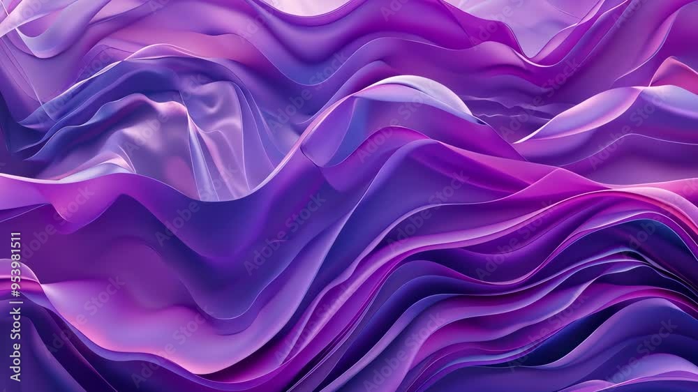 Vibrant purple and pink abstract waves, digital art background. Modern design and creative concept