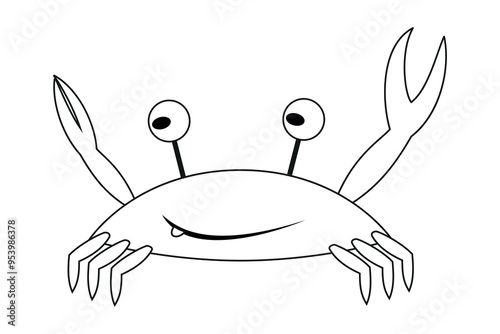 Crab. Crustaceans. Fauna. Marine inhabitants. Illustration