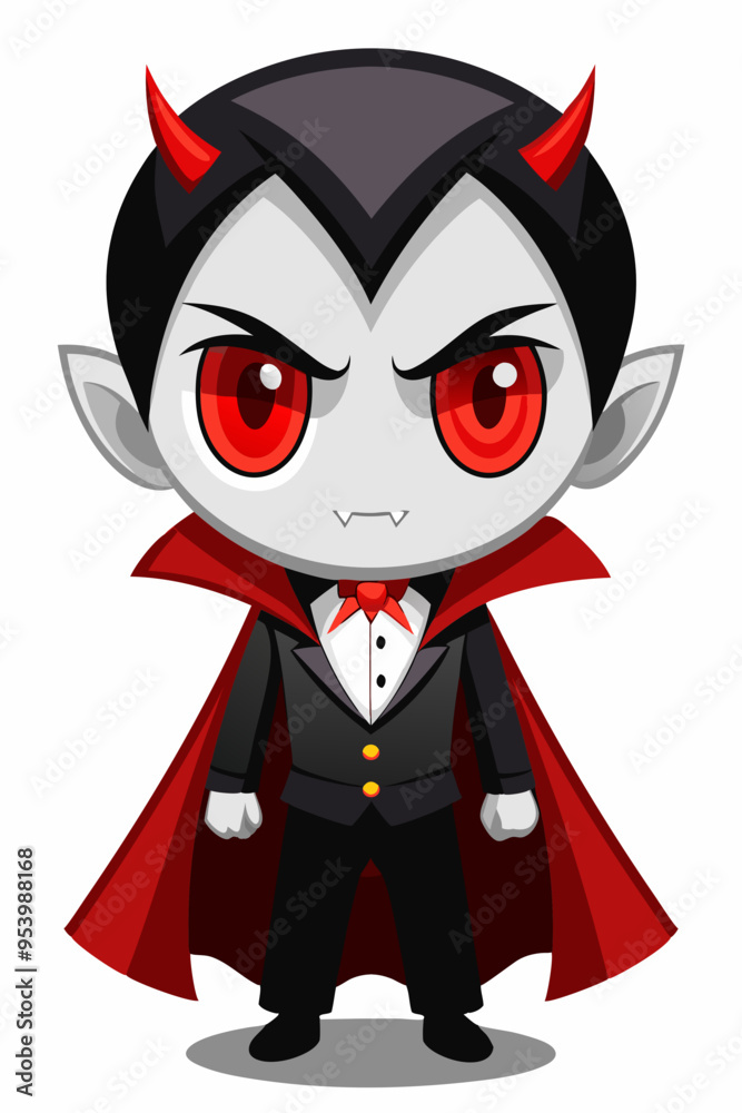 3D render Cute Character Dracula vampire Halloween Concept. 3D render Cute Character Dracula vampire Halloween Concept.