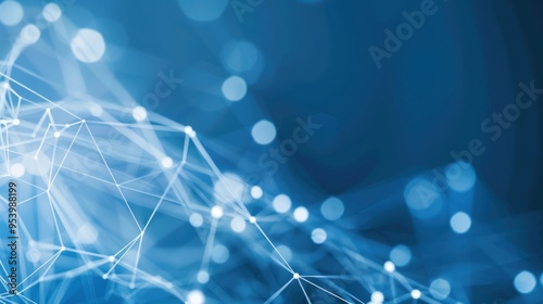 Abstract Blue Network Background with Bokeh