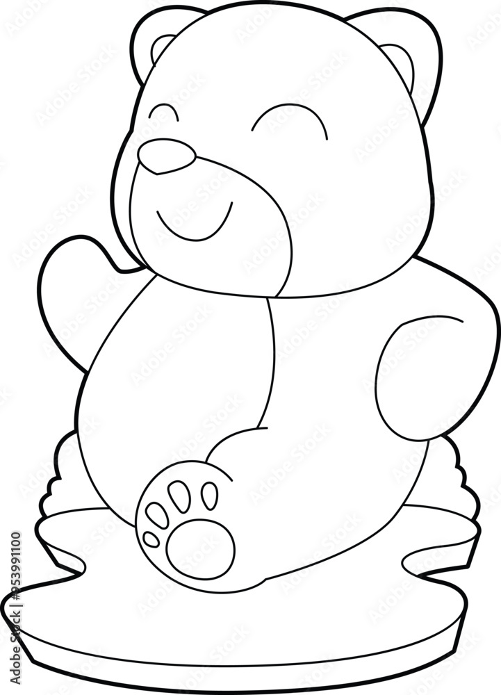 Fototapeta premium Bear Runner Running Sports Animal Vector Graphic Art Illustration