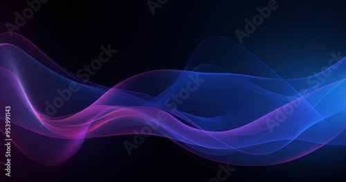 A smooth, flowing abstract design featuring vibrant blue and pink waves against a dark background, ideal for digital art or backgrounds.