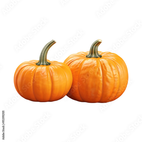 Fresh pumpkin isolated on a transparent background by AI generative. Thanksgiving day