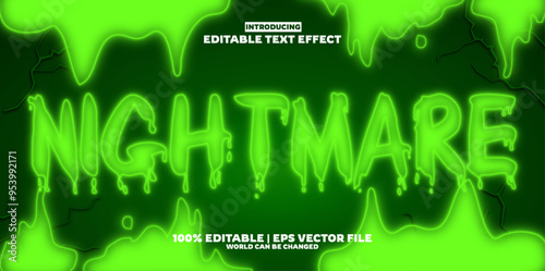 Nightmare editable text effect in new modern trend style