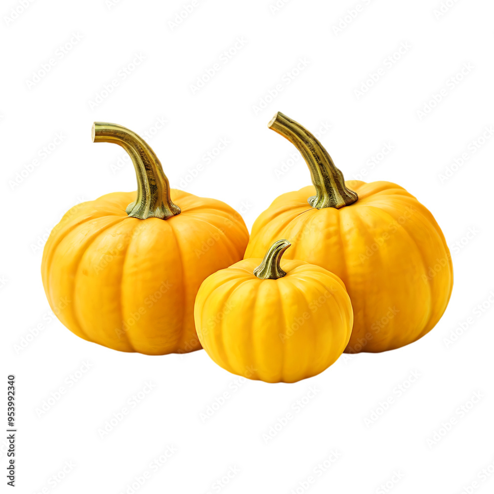 Fresh pumpkin isolated on a transparent background by AI generative. Thanksgiving day
