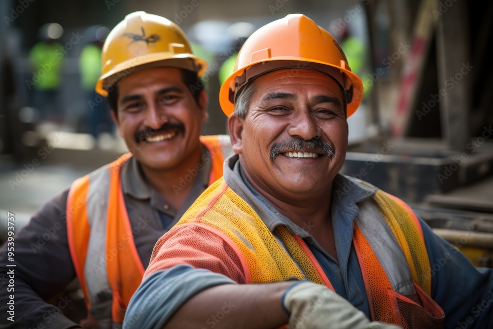 Group of construction engineers at construction site working on important project with smile Group of construction engineers at construction site working on important project with smile