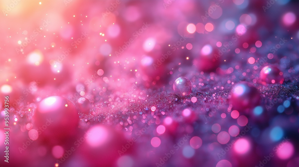Abstract Pink and Purple Bokeh Background with Glowing Pearls and Shimmering Particles, Perfect for Festive and Celebration Themes Abstract Pink and Purple Bokeh Background with Glowing Pearls and Shimmering Particles, Perfect for Festive and Celebration Themes