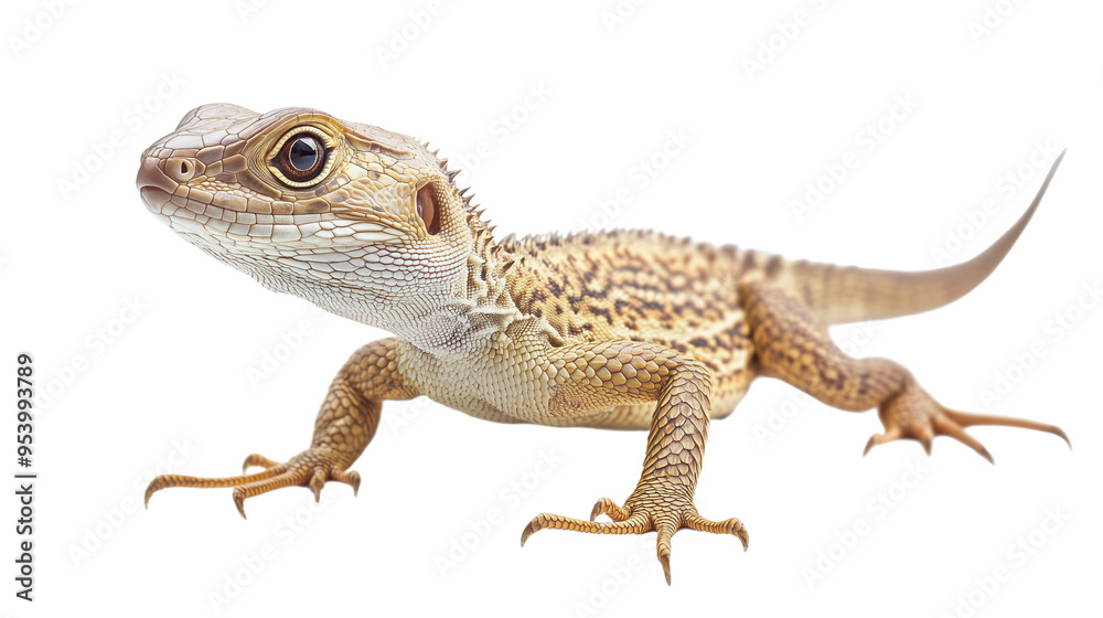 Obraz premium a rare foreign reptile in high detail, isolated on a pure, Exquisite rare reptile from abroad, Rare exotic reptile, Foreign reptile, Detailed depiction, on a transparent backgrounds