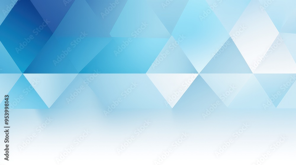 Obraz premium A modern, abstract background featuring a gradient of blue and white triangles, suitable for digital designs.
