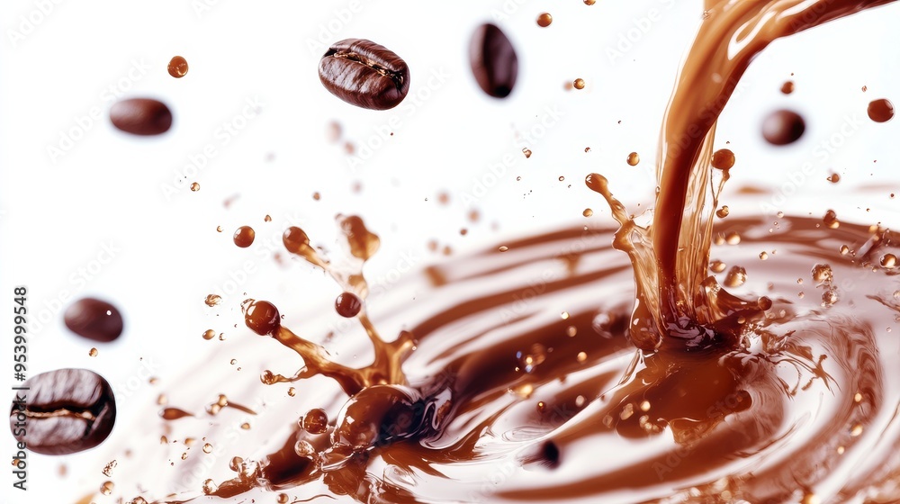 Coffee Splash and Beans. Coffee Splash and Beans.