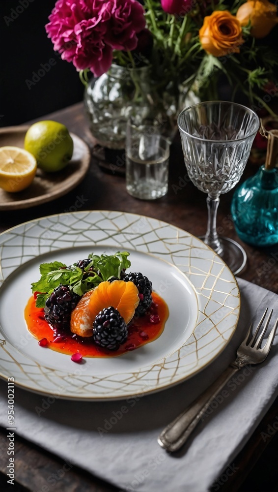 Artistic plate presentations with bold, vibrant arrangements for a delightful culinary experience. Artistic plate presentations with bold, vibrant arrangements for a delightful culinary experience.