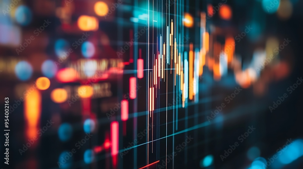Abstract Stock Market Chart Displayed on a Screen Abstract Stock Market Chart Displayed on a Screen