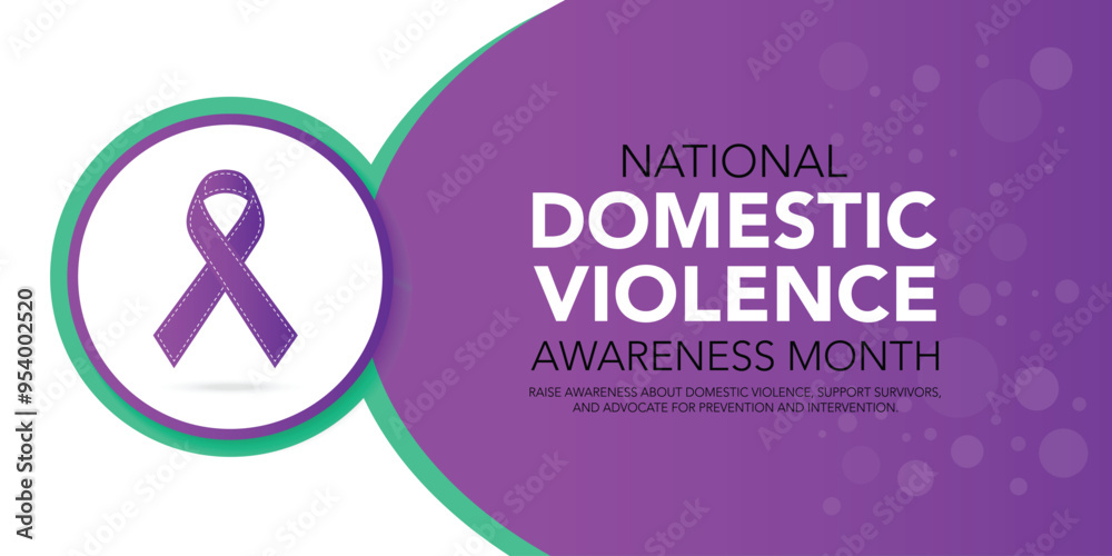 National domestic violence awareness month is observed every year in october. Domestic violence awareness month, background with purple ribbon. Vector illustration. National domestic violence awareness month is observed every year in october. Domestic violence awareness month, background with purple ribbon. Vector illustration.