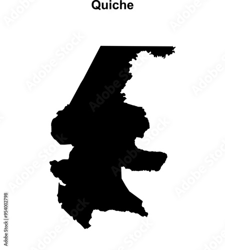 Quiche department blank outline map