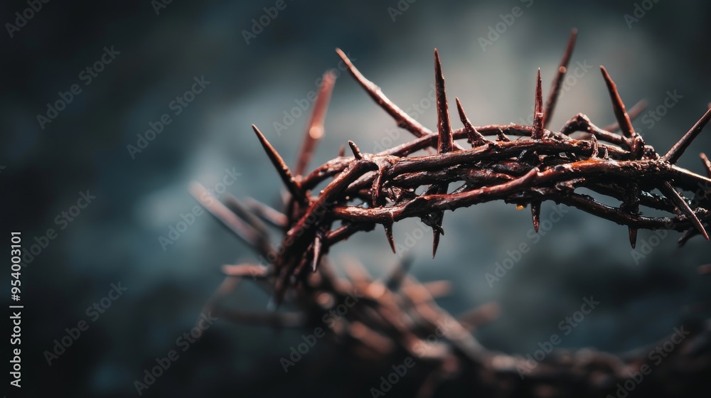 Fototapeta premium Inverted Crowns Symbolize Death and Resurrection for Passion Week