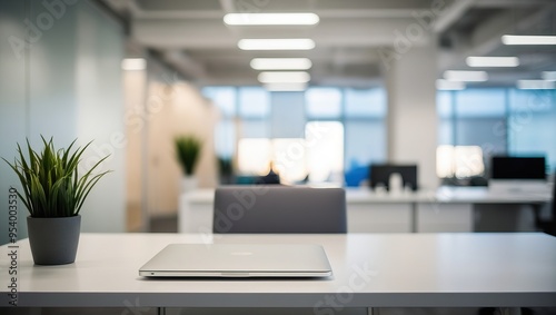 Wallpaper Mural Schönes Büro Arbeitsplatz Mit Einer Pflanze Und Laptop Torontodigital.ca