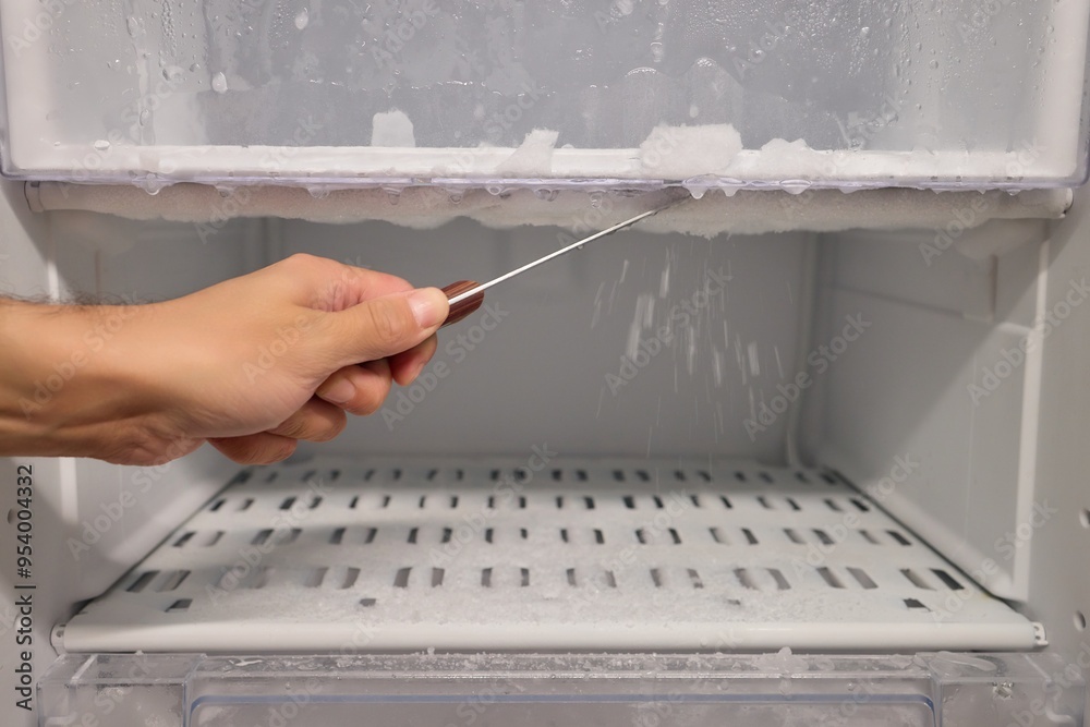 Defrosting Ice Build Up in Your Refrigerator with a Special Tool for Effortless Cleaning