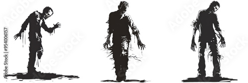 Scary Silhouettes of Decaying Zombies