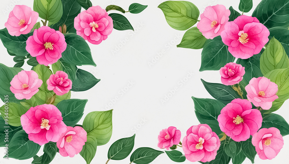 Watercolor flowers beautiful, frame Watercolor flowers beautiful, frame