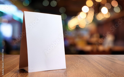 Wallpaper Mural blank advertising mock up in cafe with bokeh Torontodigital.ca