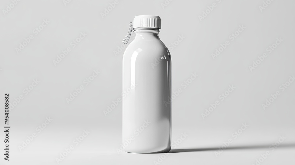Mockup of a white reusable water bottle Mockup of a white reusable water bottle