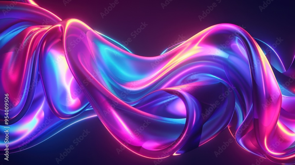 A colorful, flowing piece of fabric with a purple hue A colorful, flowing piece of fabric with a purple hue