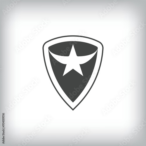 Security protection wall modern logo set with stars. Cyber ​​attack and protection company icon. vector