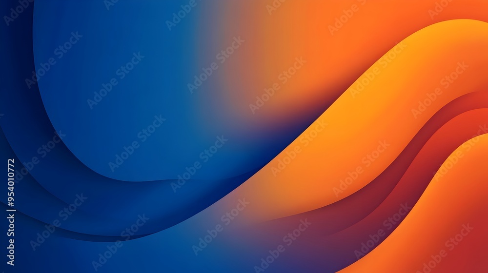 Obraz premium Vibrant Gradient Background with Smooth Transitions of Orange and Royal Blue Versatile and Customizable Design for Overlays Wallpapers and Graphic Elements