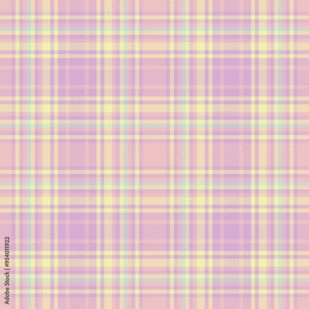 Custom check tartan textile, national fabric plaid background. Cute vector pattern seamless texture in light color.