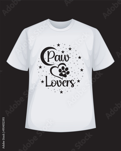 Paw Lovers Vector T-Shirt Design