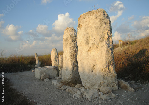 Canaanite Standing Stones at Tel Gezer. Israel.
