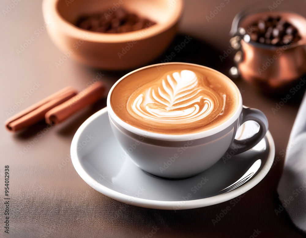 Creative drink concept of Cup of coffee latte Creative drink concept of Cup of coffee latte