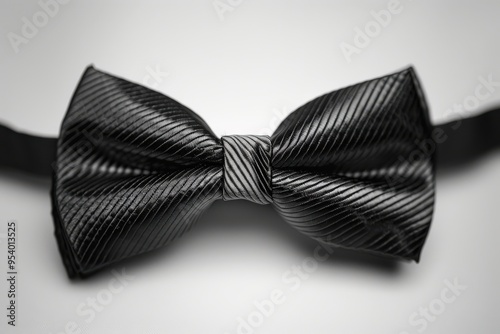 Bow-Tie. Attaching Black Necktie Garment for Elegance and Dress up