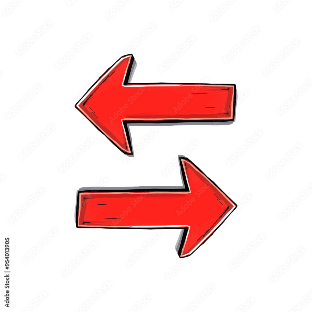 Arrow. Red arrow. Left and right arrow