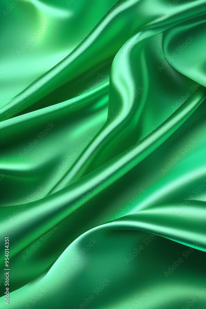 Smooth elegant green silk or satin luxury cloth texture can use as abstract background. Luxurious background design