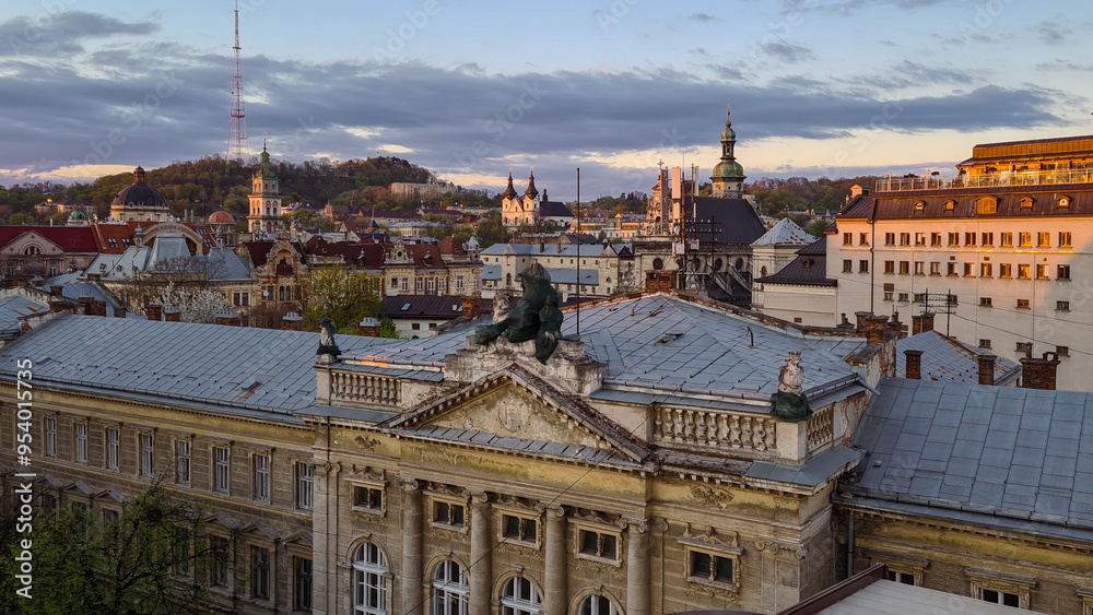 Obraz premium Aerial view of Lviv, Ukraine