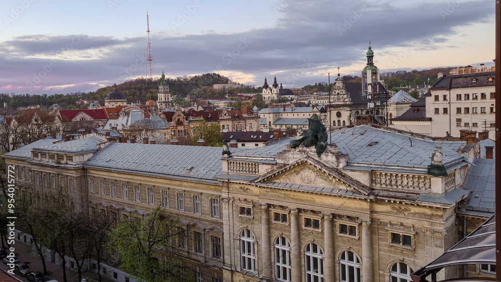 Obraz premium Aerial view of Lviv, Ukraine